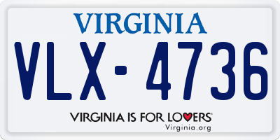 VA license plate VLX4736