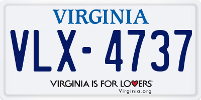 VA license plate VLX4737