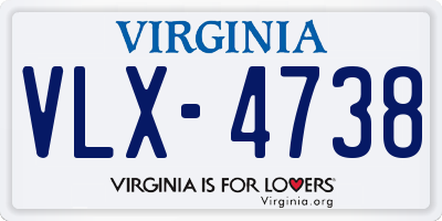 VA license plate VLX4738