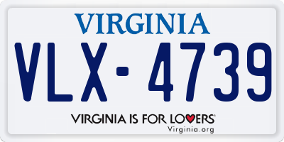 VA license plate VLX4739