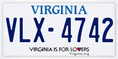 VA license plate VLX4742
