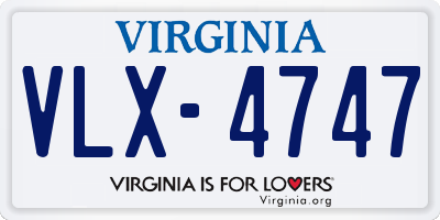 VA license plate VLX4747