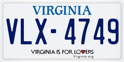 VA license plate VLX4749