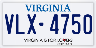 VA license plate VLX4750