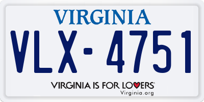 VA license plate VLX4751