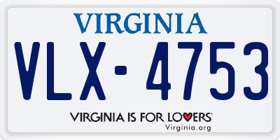 VA license plate VLX4753