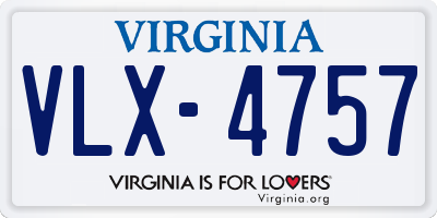 VA license plate VLX4757