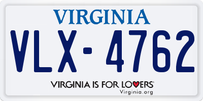 VA license plate VLX4762