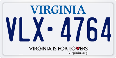 VA license plate VLX4764