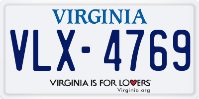 VA license plate VLX4769