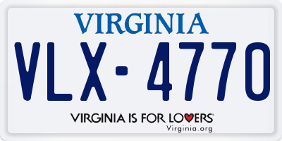 VA license plate VLX4770