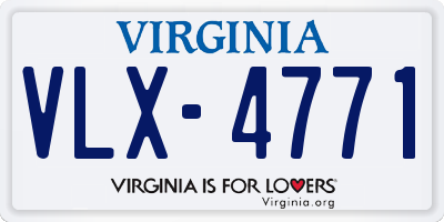 VA license plate VLX4771