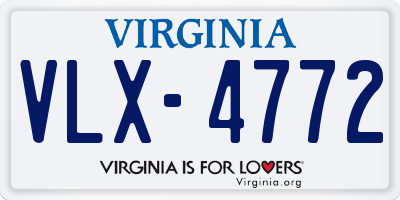 VA license plate VLX4772