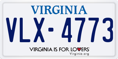 VA license plate VLX4773