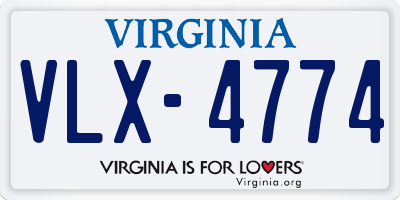 VA license plate VLX4774