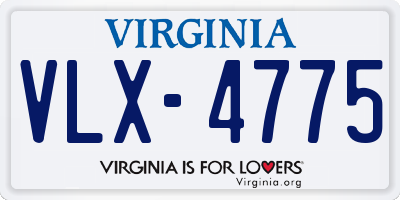 VA license plate VLX4775