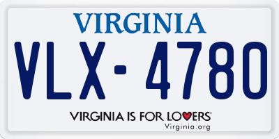 VA license plate VLX4780