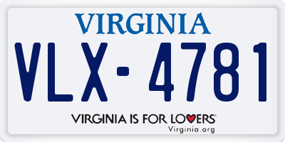 VA license plate VLX4781