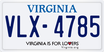 VA license plate VLX4785