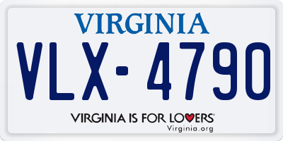 VA license plate VLX4790