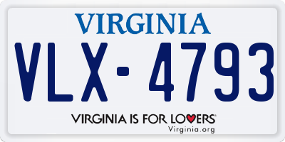 VA license plate VLX4793