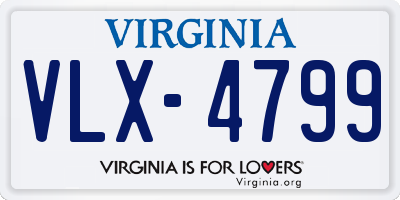 VA license plate VLX4799