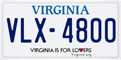 VA license plate VLX4800