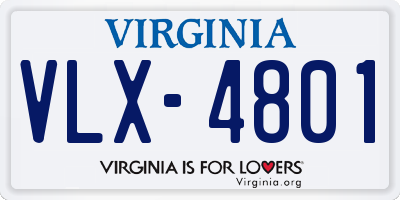 VA license plate VLX4801