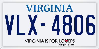 VA license plate VLX4806