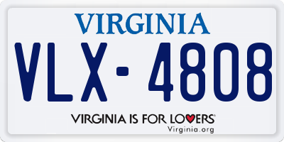 VA license plate VLX4808