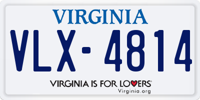 VA license plate VLX4814