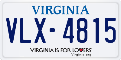 VA license plate VLX4815