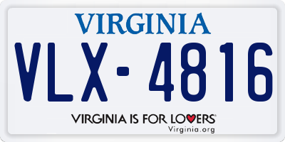 VA license plate VLX4816