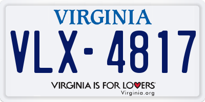 VA license plate VLX4817