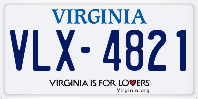 VA license plate VLX4821