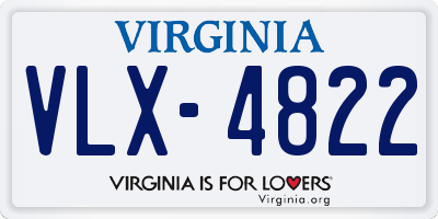 VA license plate VLX4822