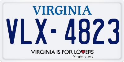 VA license plate VLX4823