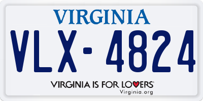 VA license plate VLX4824