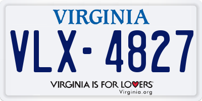 VA license plate VLX4827