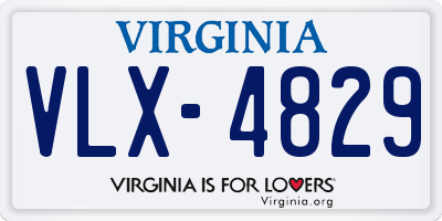 VA license plate VLX4829