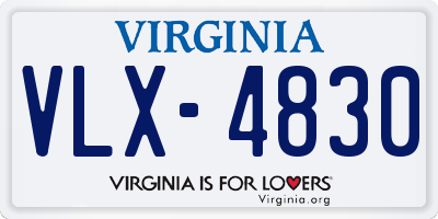 VA license plate VLX4830