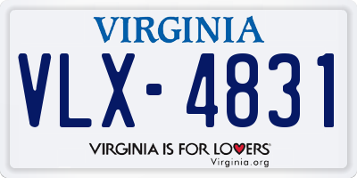 VA license plate VLX4831