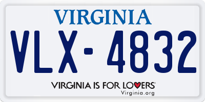 VA license plate VLX4832