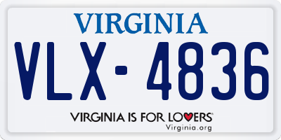 VA license plate VLX4836