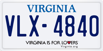 VA license plate VLX4840