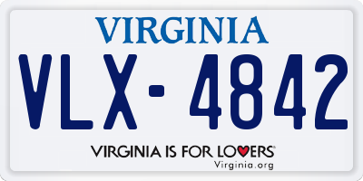 VA license plate VLX4842
