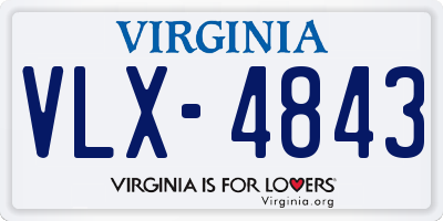 VA license plate VLX4843