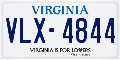 VA license plate VLX4844