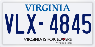 VA license plate VLX4845