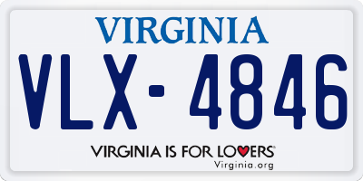 VA license plate VLX4846